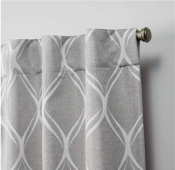 Nicole Miller Circuit Hidden Tab Top Curtain Panel Pair - Size: 52 x 96, Gray