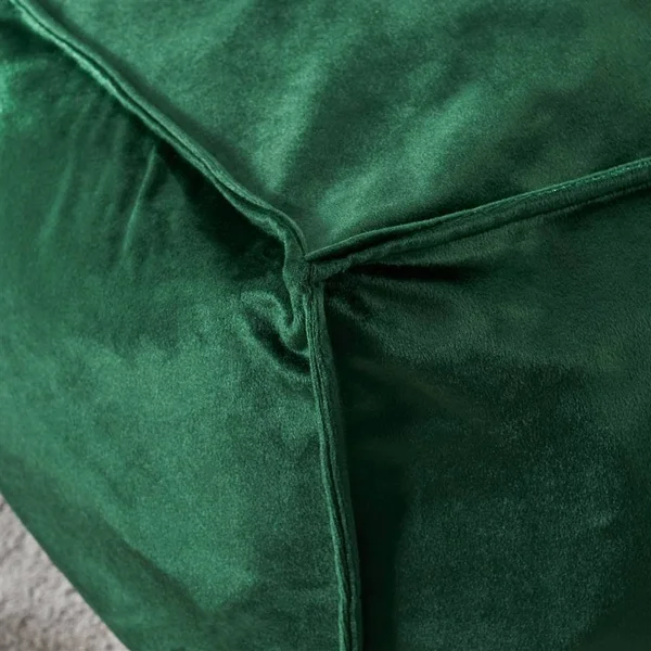 Noble House 51x22 Emerald Green Contemporary Square Bean Bag Ottoman