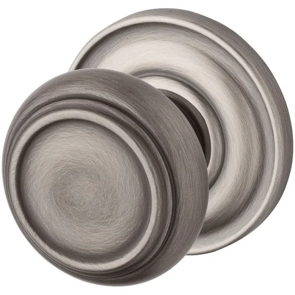 Baldwin Traditional Privacy Door Knob with Traditional Round Rose - Finish: Matte Antique Nickel