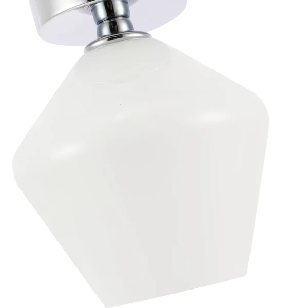 Elegant LD2255C Gene 1 Light Chrome and Frosted White Glass Flush Mount