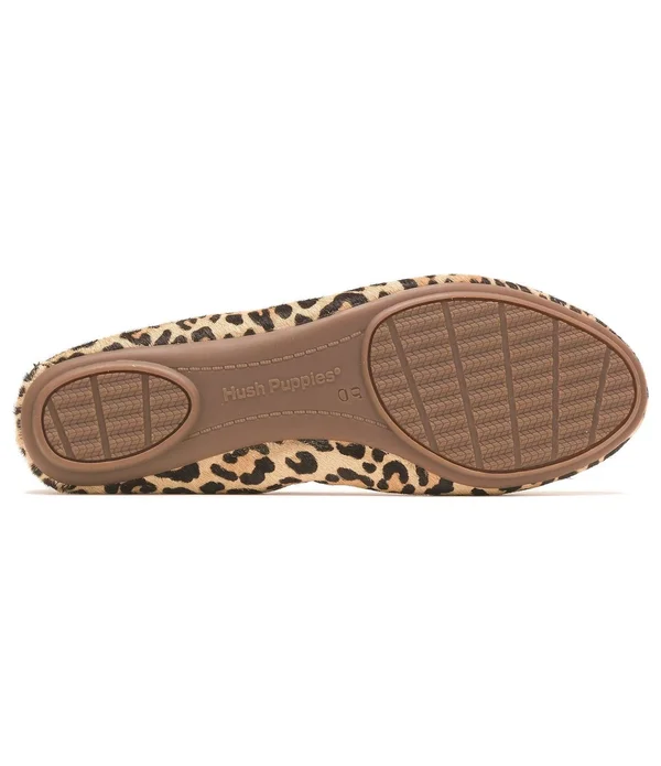 Hush Puppies Women's Chaste Ballet Flat - Size: 9.5, Leopard Calf Hair