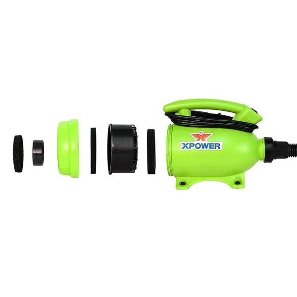 XPOWER B-55 Portable Home Pet Grooming Force Hair Dryer and Vacuum (Green)
