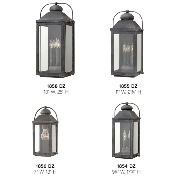 Hinkley Lighting 1850DZ Anchorage Outdoor Wall Light, Aged Zinc