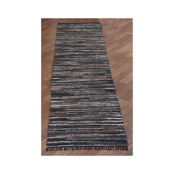 Matador Mixed Brown Leather 8 ft. x 8 ft. Round Area Rug
