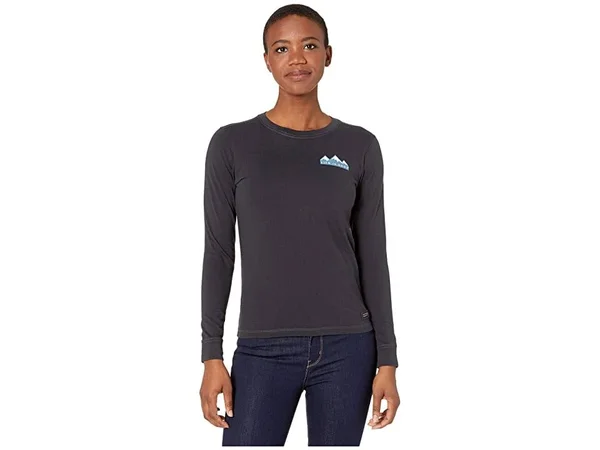 Life Is Good Women's Love Will Move Mountains Crusher Long Sleeve XL Jet Black