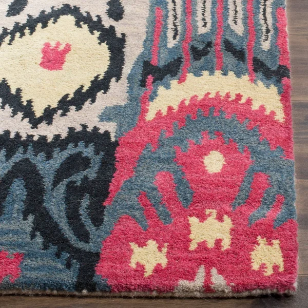 Safavieh 9& x 12& Ikat IKT466A Beige - Blue Rug