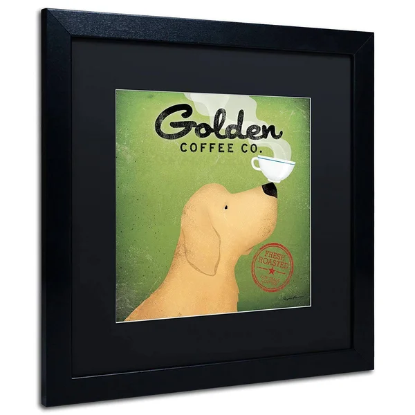 Trademark Ryan Fowler Golden Coffee Co Art - Black Matte with Black Frame, 16x22 x 16x22