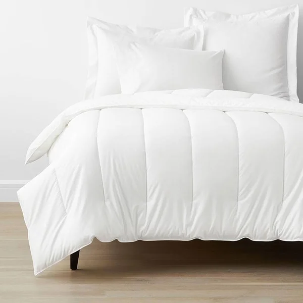 Company Cotton Wrinkle-Free Sateen Comforter - White - Size Twin, The Company Store