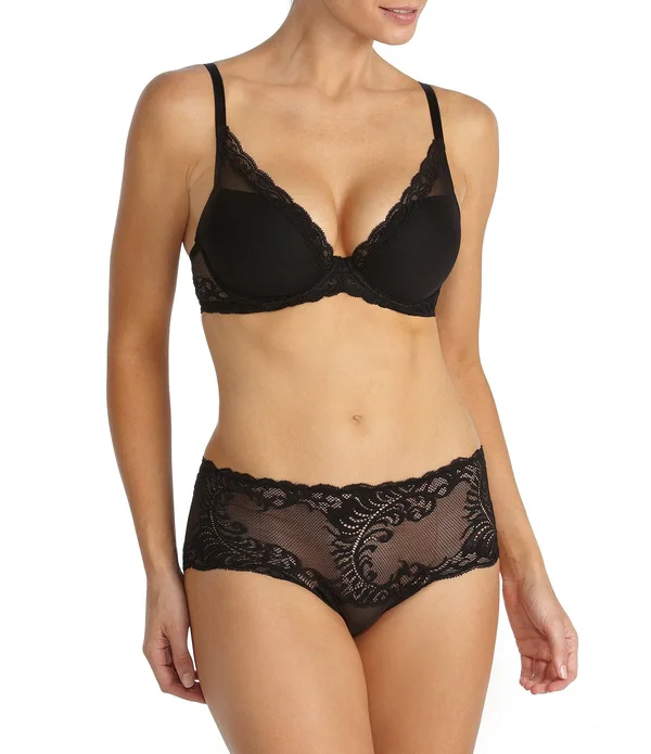 Natori Feathers Contour Plunge Bra, Size 36DDD - Cameo Rose