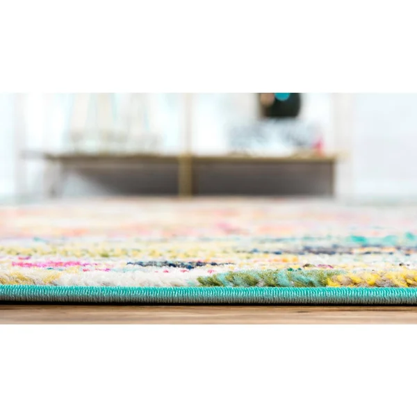 Unique Loom Chagall Vita Area Rug - 4& x 6& Turquoise