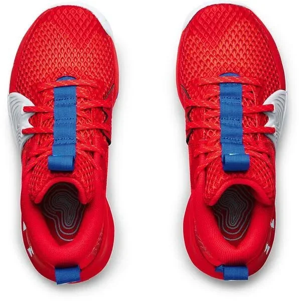 Under Armour Embiid One - Boys& Grade School Basketball Shoes - Versa Red/Versa Red/Halo Grey, Size 5.5