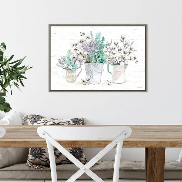 Amanti Art Farmhouse Cotton I Framed Canvas Print, Grey, 23x16