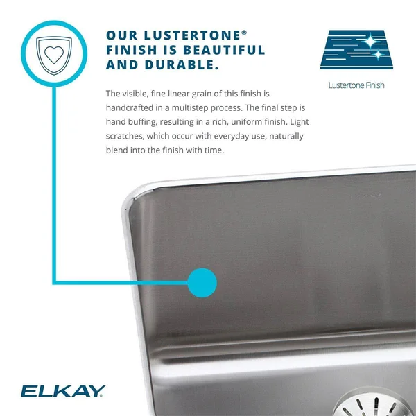 Elkay LRAD2222654 Stainless Steel Single Bowl Top Mount Kitchen Sink