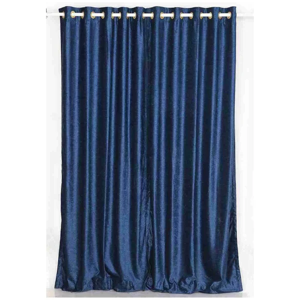 Navy Blue Ring, Grommet Top Velvet Curtain, Drape, Panel - Piece