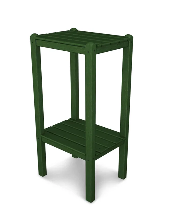 POLYWOOD Green Two Shelf Bar Side Table
