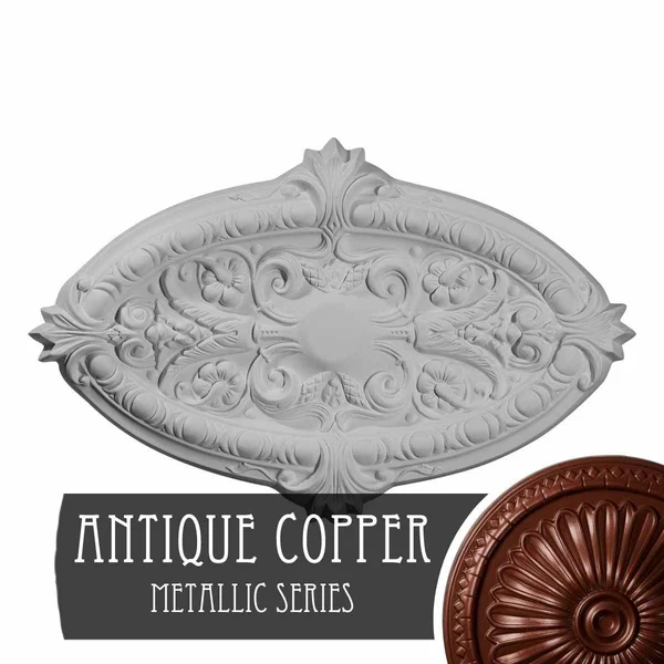 26 3/8x22W x 17 1/4x22H x 1 3/4x22P Marcella Ceiling Medallion (Fits Canopies Up to 3x22) - Hand-Painted Antique Copper