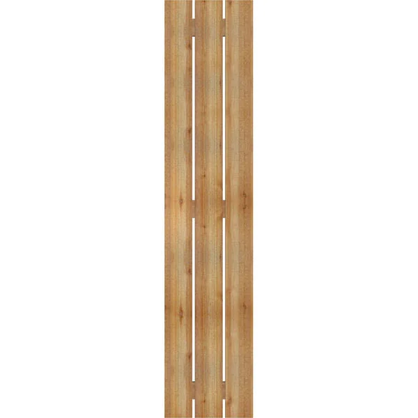 Ekena Millwork RBS06S17X081RWR 17 1/8x22W x 81x22H TimberCraft Three 5 3/8x22 Boards Spaced Board-n-Batten Shutters - Rough Sawn
