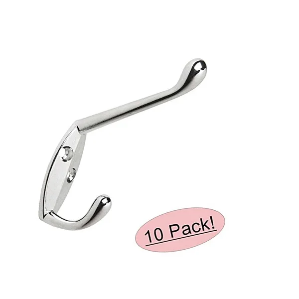 10 Pack - Cosmas 31153CH Polished Chrome Heavy Duty Coat & Hat Hook