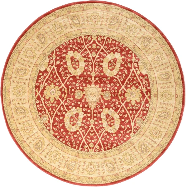 Unique Loom Adel Edinburgh Area Rug (8& x 8& Round - Red)