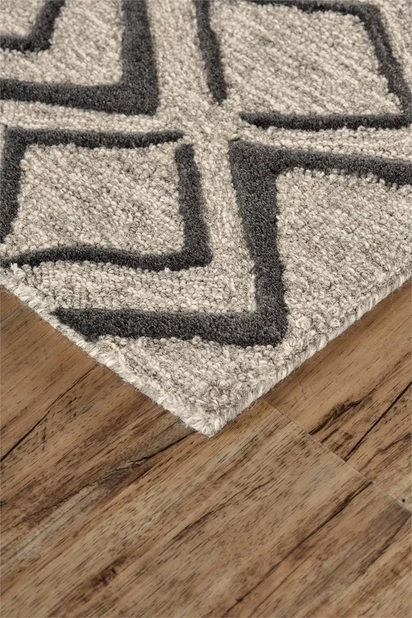 Feizy Enzo 8733F Area Rug, Charcoal/Taupe, 2&6x22 x 8& Runner