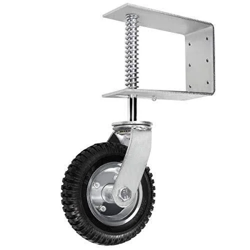 Stark Universal 8 inch-inch Flat-Free Tire Gate Wheel Suspension Spring-Loaded Wood Chainlink Gate Caster Wheel Weight Capacity