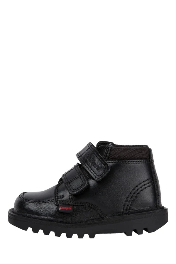 Kickers Child Kick Scuff Hi Black Leather Boots