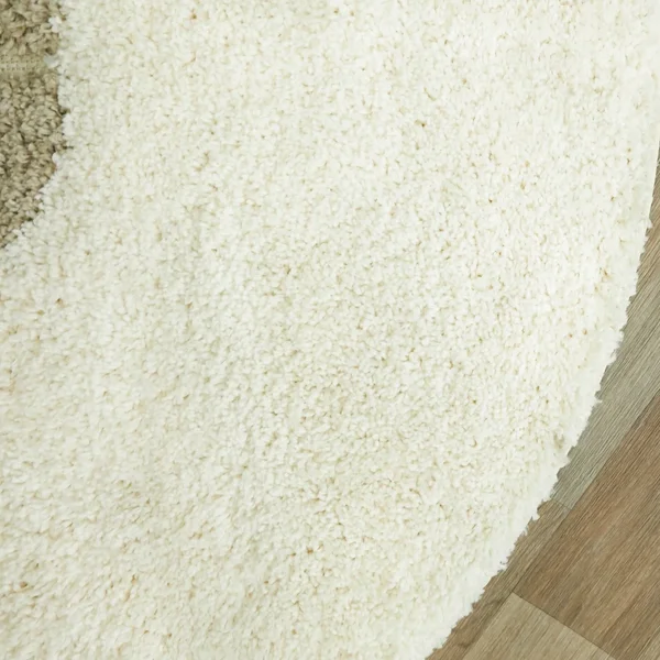 Mod-Tod Polar Bear Round Shag Kids Rug Animal Theme - 3&11x22 Round - Off-White
