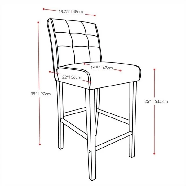 Atlin Designs 25x22 Bonded Leather Counter Stool in Cream White
