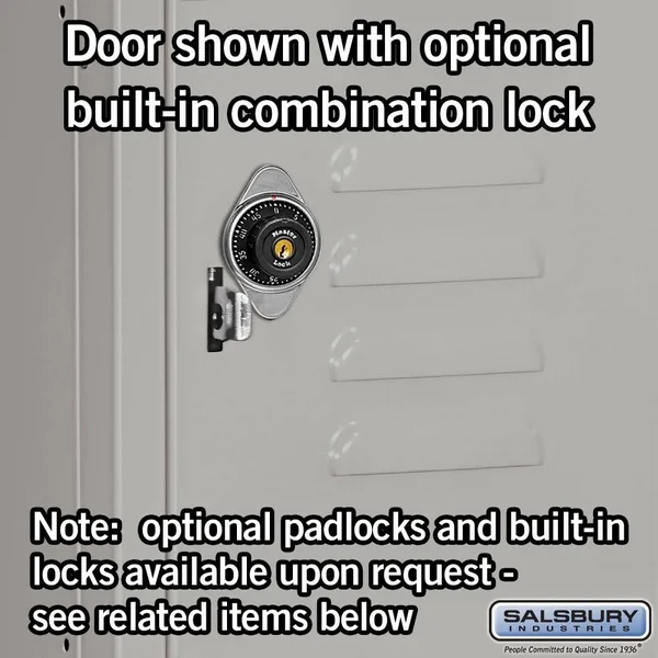 Salsbury 12x22 Wide Four Tier Standard Metal Locker - 1 Wide - 5 Feet High - 15 Inches Deep - Gray - Unassembled