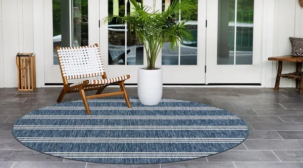 Jill Zarin Outdoor Anguilla 4& x 4& Round Area Rug - Blue