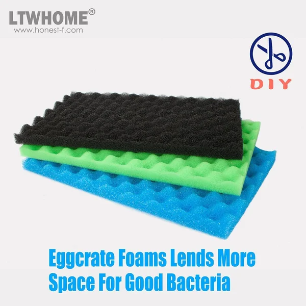 LTWHOME Fish Pong Foam Filter Sponge Set 17x22 x 11x22 Media (Pack of 3 Sets)