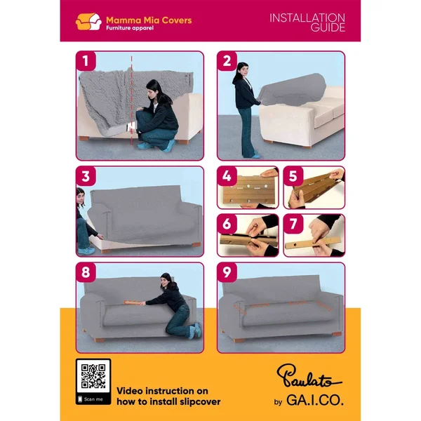 Sofa 4 Seater Slipcover - Microfibra Collection White