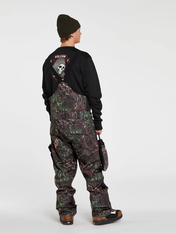 2022 Volcom Roan Bib Overall in Woodland Camo - L