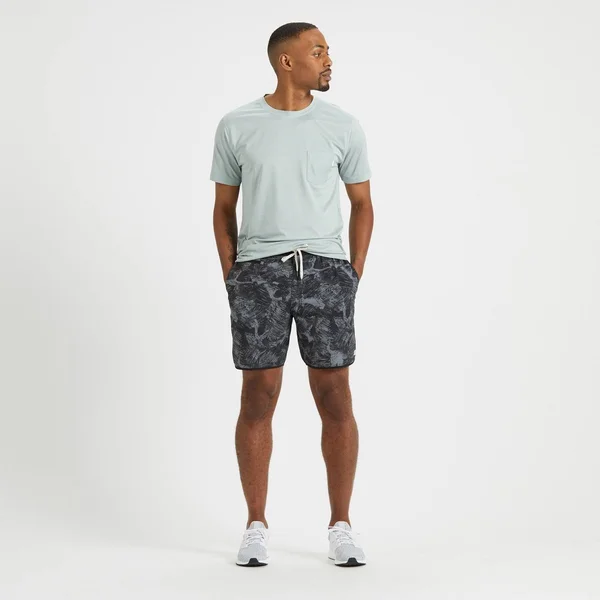 Vuori Men's Banks Short, Medium, Black Scribble