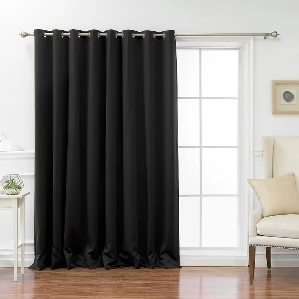 Aurora Home Wide Fire-Retardant Grommet 84-inch Blackout Curtain Panel - 100x22W x 84x22L - Biscuit