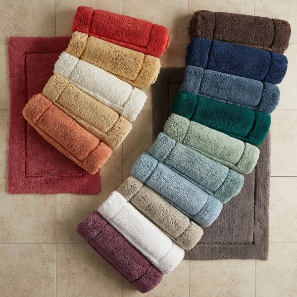 Legends Hotel Regal Cotton Bath Rug - Cayenne - Orange/Coral - Size 24x40, The Company Store
