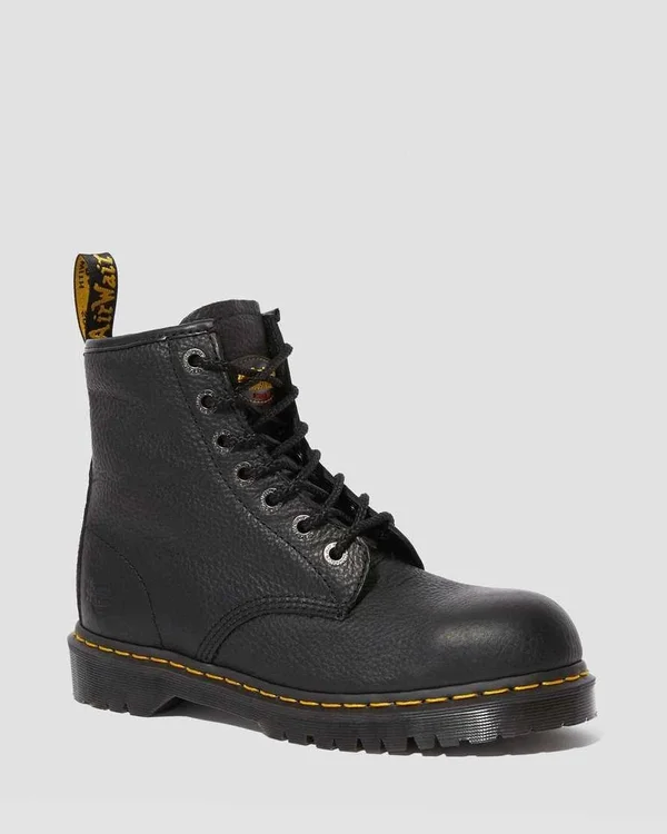 Dr. Martens Men's Steel Toe Boots - Black, Size 6