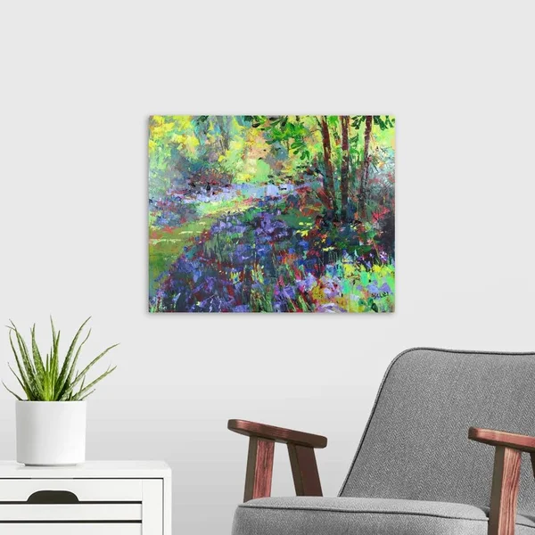 Path Through The Bluebells, Canvas Wall Art, 20x16, Great Big Canvas