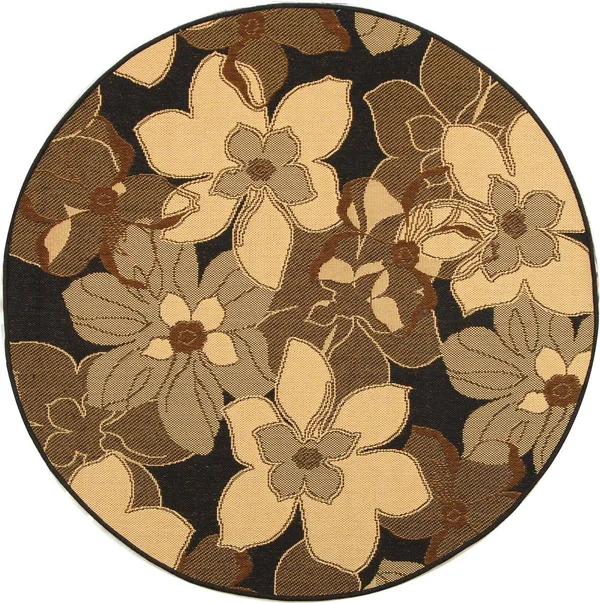 Safavieh Courtyard Cy4022D 5&3x22 x 7&7x22 Black Natural - Brown Area Rug