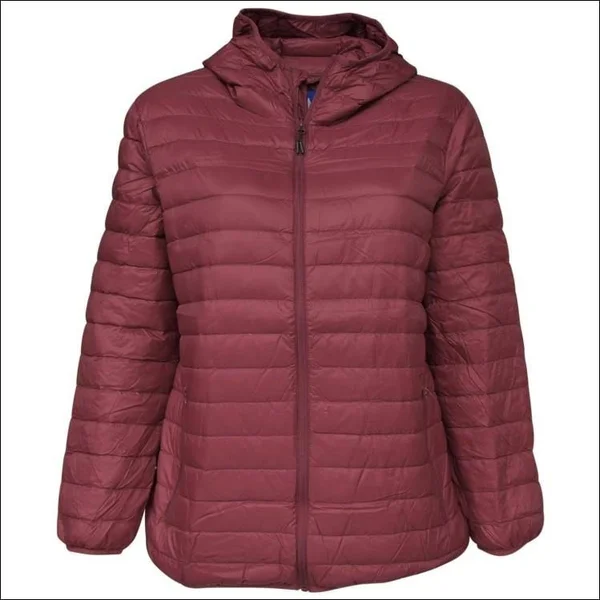 Snow Country Outerwear Plus Extended Size Packable Down Jacket Hooded Coat 1x-6x 1x - Cranberry