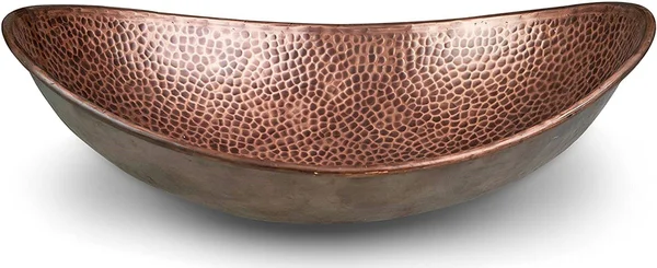 Monarch Abode 19 in. Hand Hammered Harbor Vessel Bathroom Sink in Pure Copper - Oil Rubbed Bronze 17086