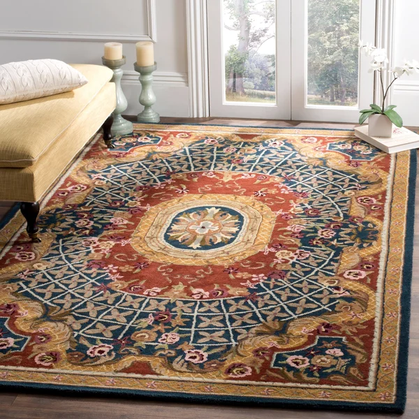 Safavieh Classic CL304B Burgundy, Black Rug 6& x 6& Round