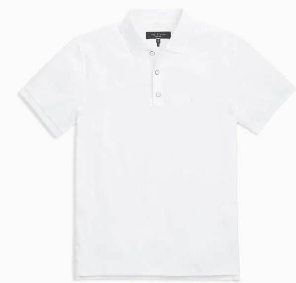 Rag & Bone Interlock Slim Fit Heathered Polo Shirt - White