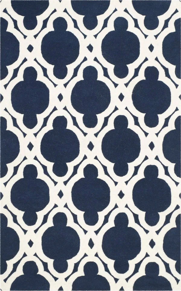 Safavieh 2&-3x22 x 7& Chatham CHT762C Dark Blue - Ivory Rug