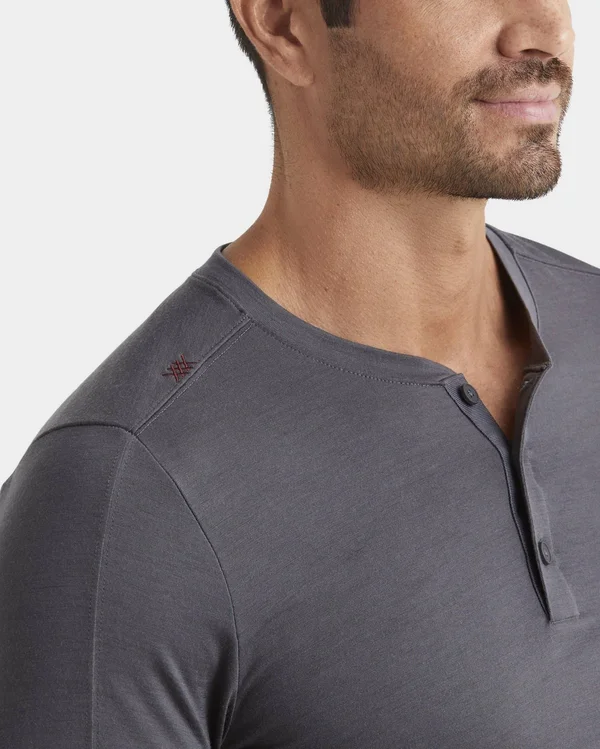 Men's Rhone Trek Wool Blend Henley, Size Small - Green