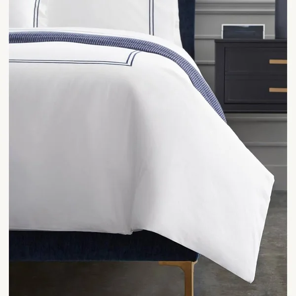 Sferra Grande Hotel Duvet COVER, Twin - White/Silver