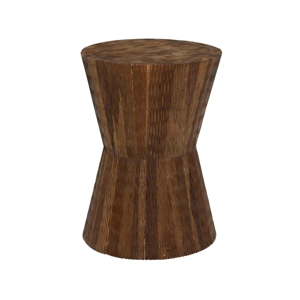 Brown Teak Wood Coastal Stool, 18 x 13 x 13 - 42063