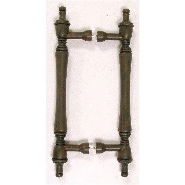 Top Knobs M824-8 Pair Somerset Finial Back to Back Door Pull 8x22 - Patina Rouge