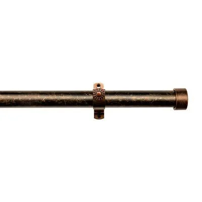 Decoteau 1.15x22 Metal Endcap Rod Set with Non-Telescopic Pole and Traditional Y Brackets Mercury Row Size: 3x22 H x 96x22 W x 4