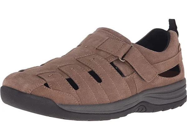 Drew Men's Dublin Fisherman Sandal, Size: 7.5, Olive Suede